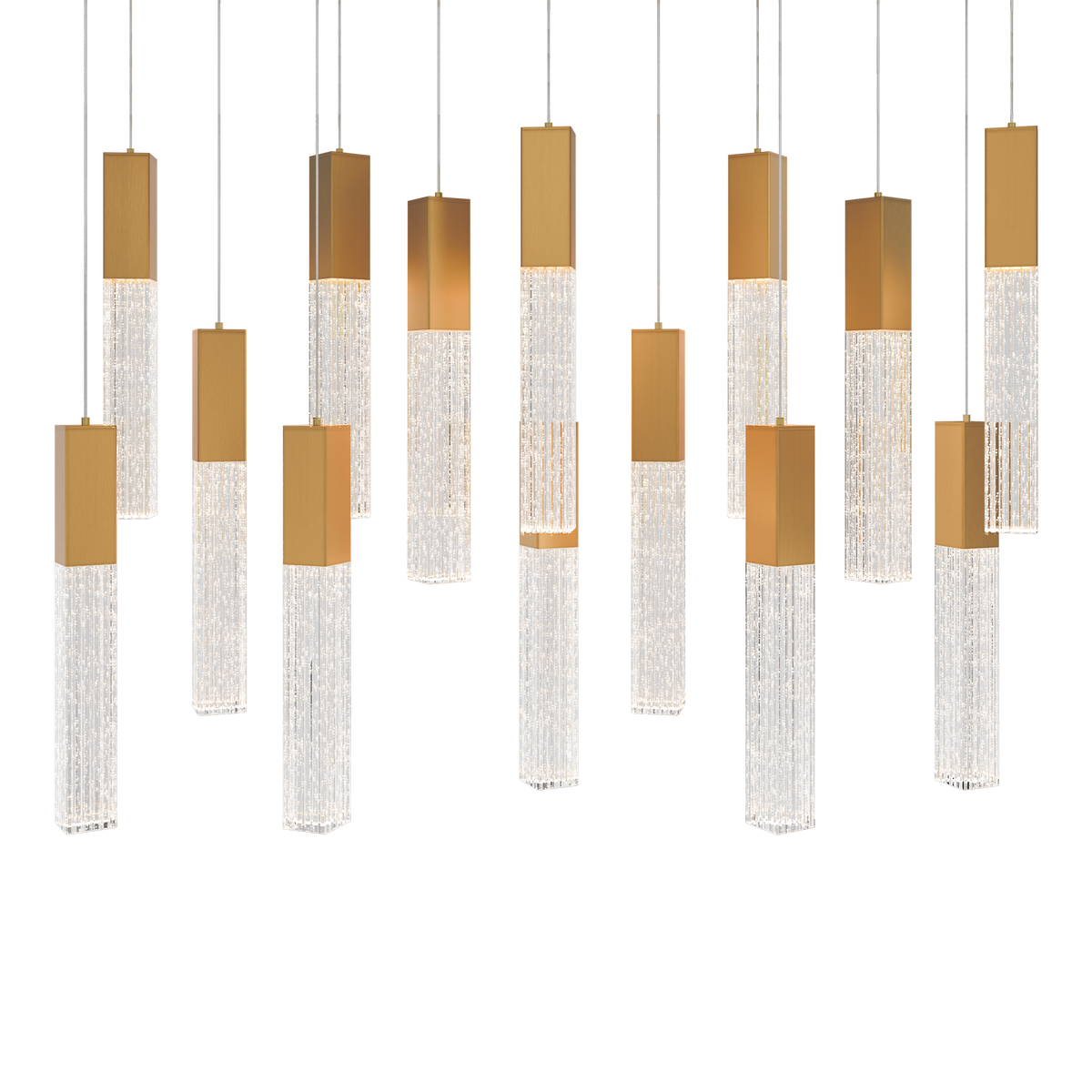 Cinema 14 Light Linear Pendant Aged Brass