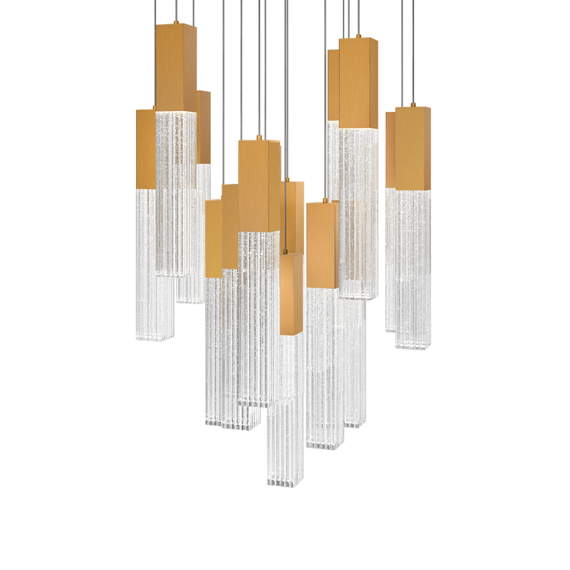 Cinema 15 Light Round Pendant Aged Brass