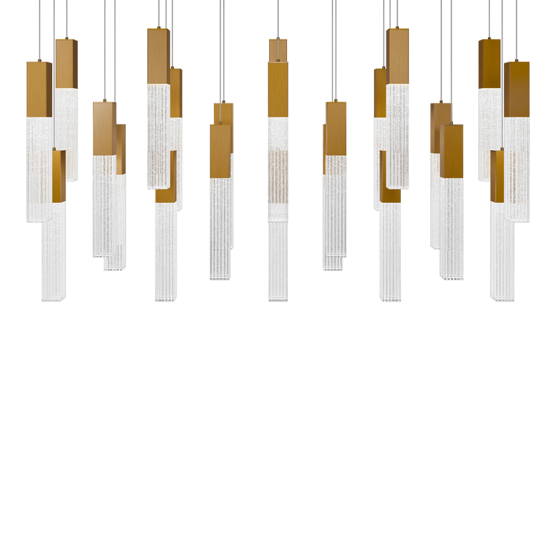 Cinema 23 Light Linear Pendant Aged Brass