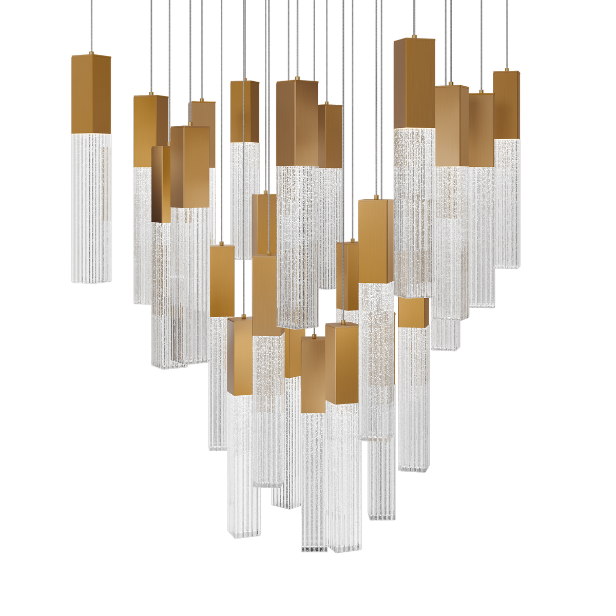 Cinema 25 Light Square Pendant Aged Brass