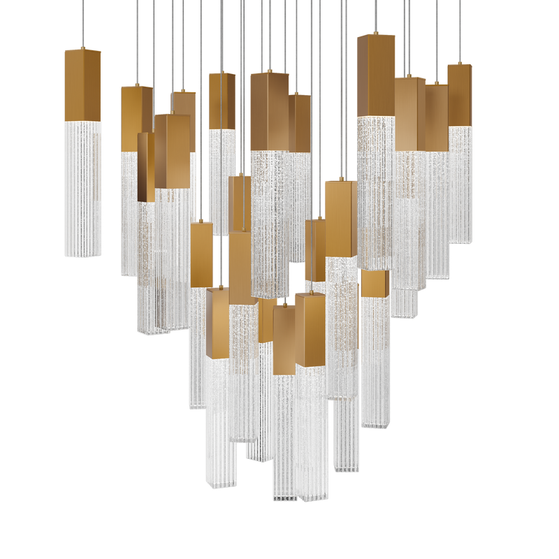 Cinema 25 Light Square Pendant Aged Brass