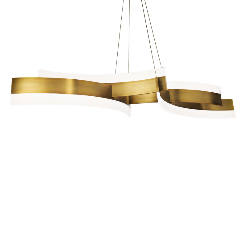 Arcs Linear Pendant - Aged Brass
