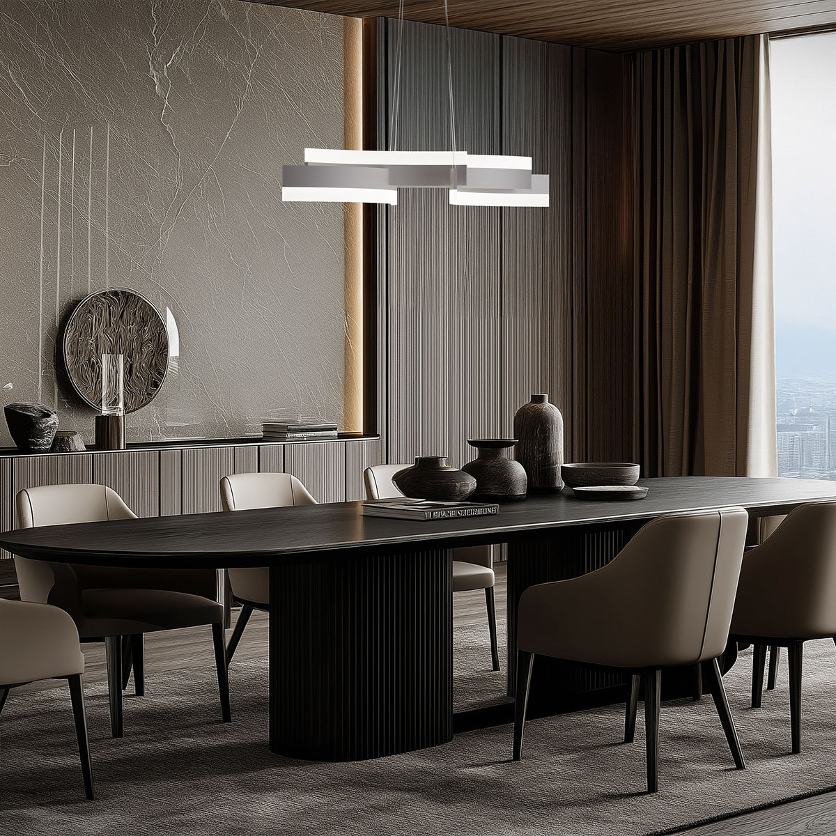 Arcs Linear Pendant - Brushed Nickel lifestyle