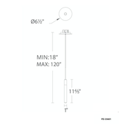 Magic 1 Light Round Mini Pendant - Line Drawing