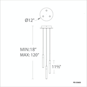 Magic 3 Light Round Pendant - Line Drawing