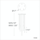 Magic 5 Light Round Pendant - Line Drawing