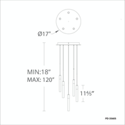 Magic 5 Light Round Pendant - Line Drawing