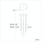 Magic 9 Light Round Pendant - Line Drawing