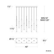 Magic 14LGT Linear Multilight Pendant line drawing