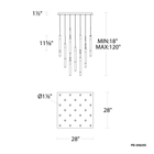 Magic 25LGT Square Multilight Pendant line drawing