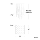 Magic 41LGT Square Multilight Pendant line drawing