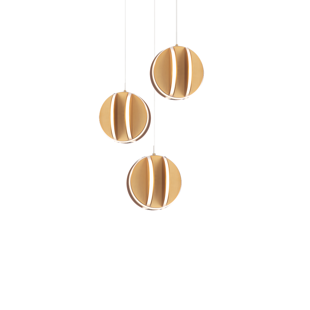 Carillion 3 Light Round Pendant - Aged Brass