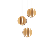 Carillion 3 Light Round Pendant - Aged Brass
