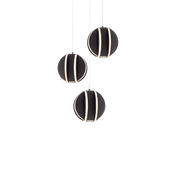 Carillion 3 Light Round Pendant - Black