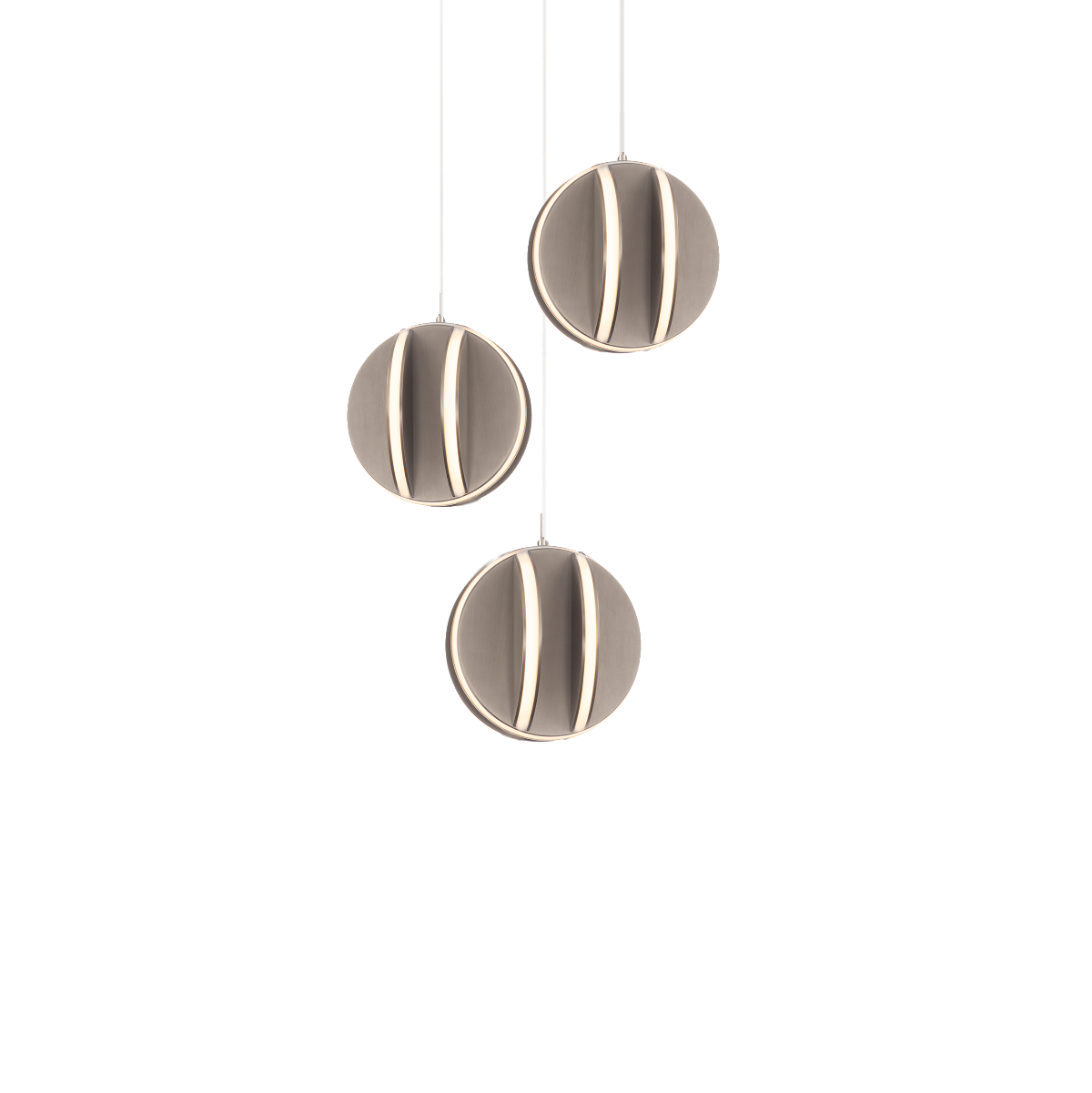 Carillion 3 Light Round Pendant - Brushed Nickel