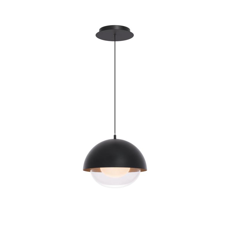 Dome 10in Mini Pendant - Black/Gold