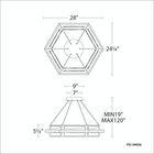 Atlantis Hexagon Pendant line drawing