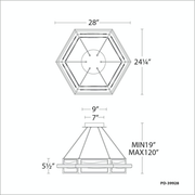 Atlantis Hexagon Pendant line drawing