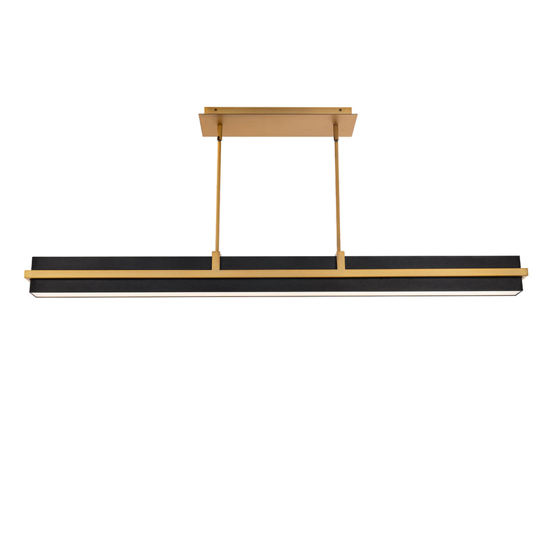 Desmond 48in Linear Pendant - Black/Aged Brass