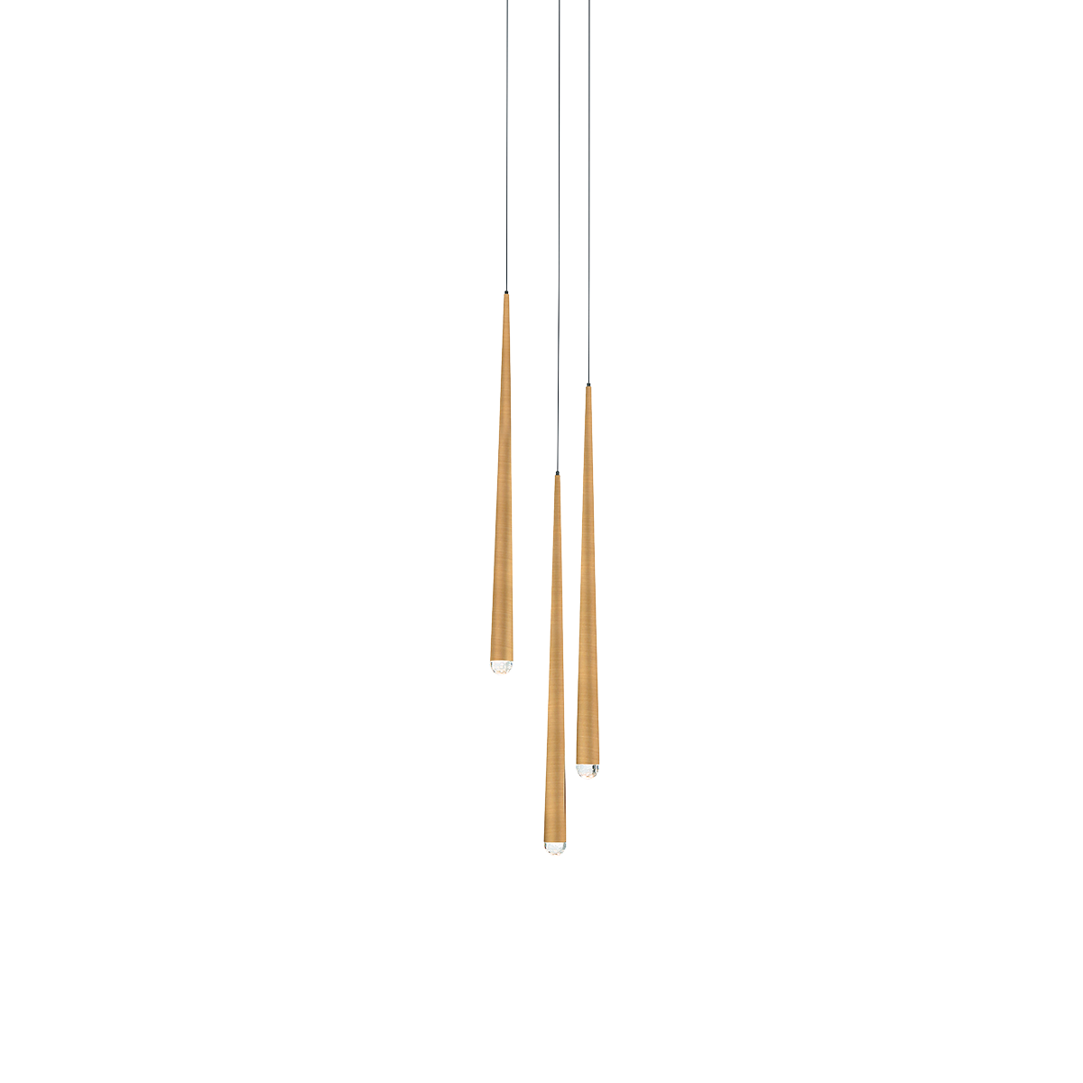 Cascade 3 Light Round Pendant - Aged Brass