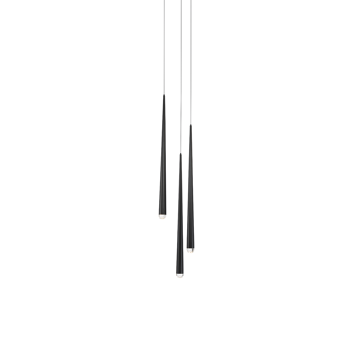 Cascade 3 Light Round Pendant - Black