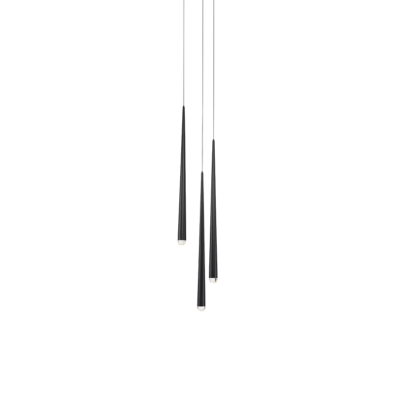 Cascade 3 Light Round Pendant - Black
