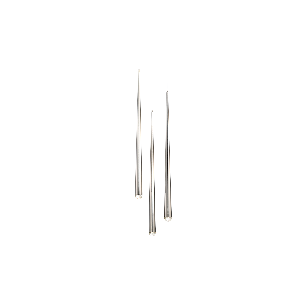 Cascade 3 Light Round Pendant - Polished Nickel