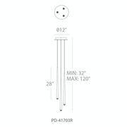 Cascade 3 Light Round Pendant - Line Drawing