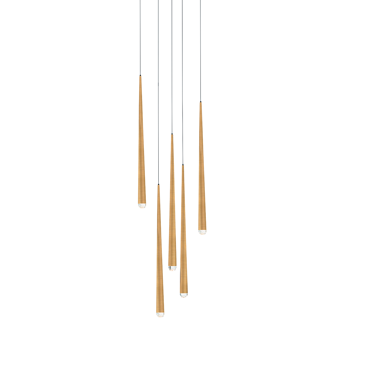 Cascade 5 Light Round Pendant - Aged Brass