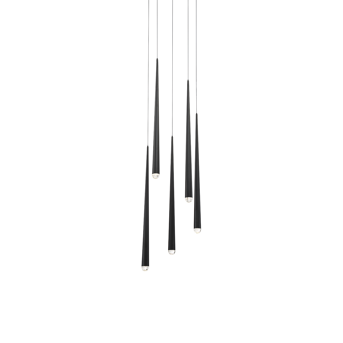 Cascade 5 Light Round Pendant - Black