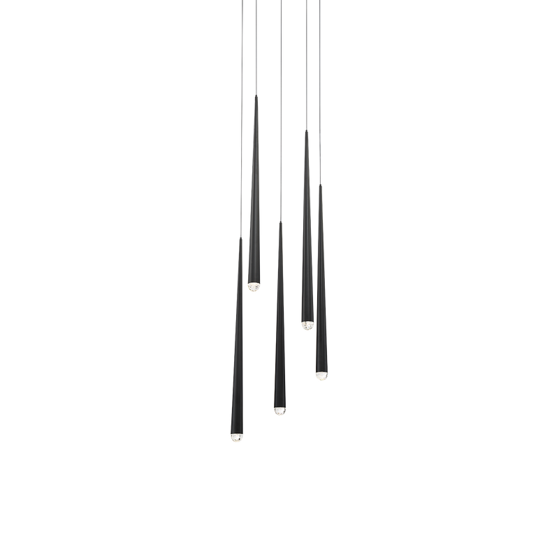 Cascade 5 Light Round Pendant - Black