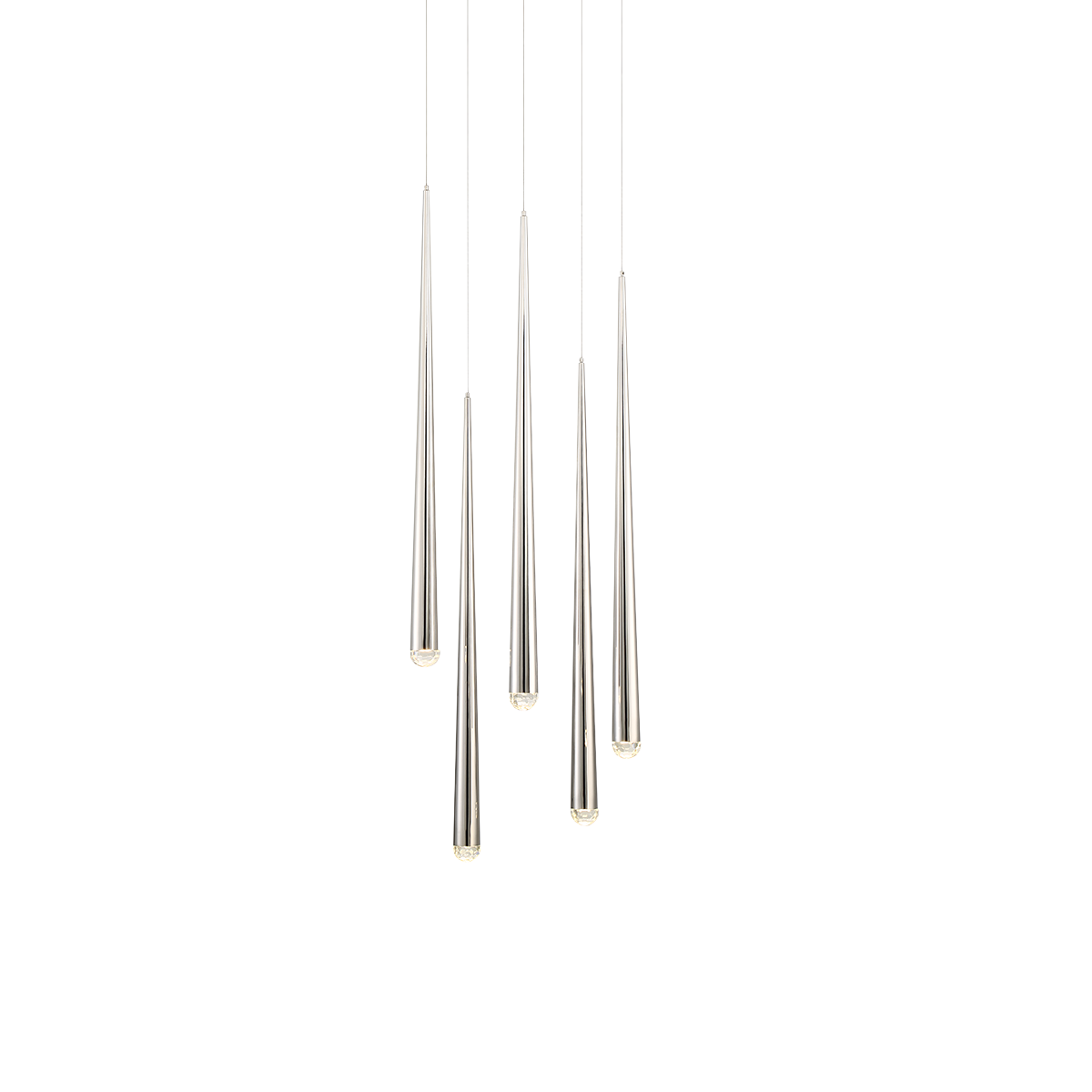 Cascade 5 Light Round Pendant - Polished Nickel