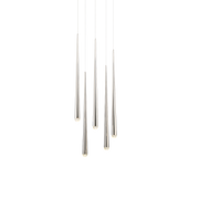 Cascade 5 Light Round Pendant - Polished Nickel