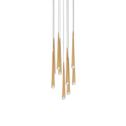 Cascade 9 Light Round Pendant - Aged Brass