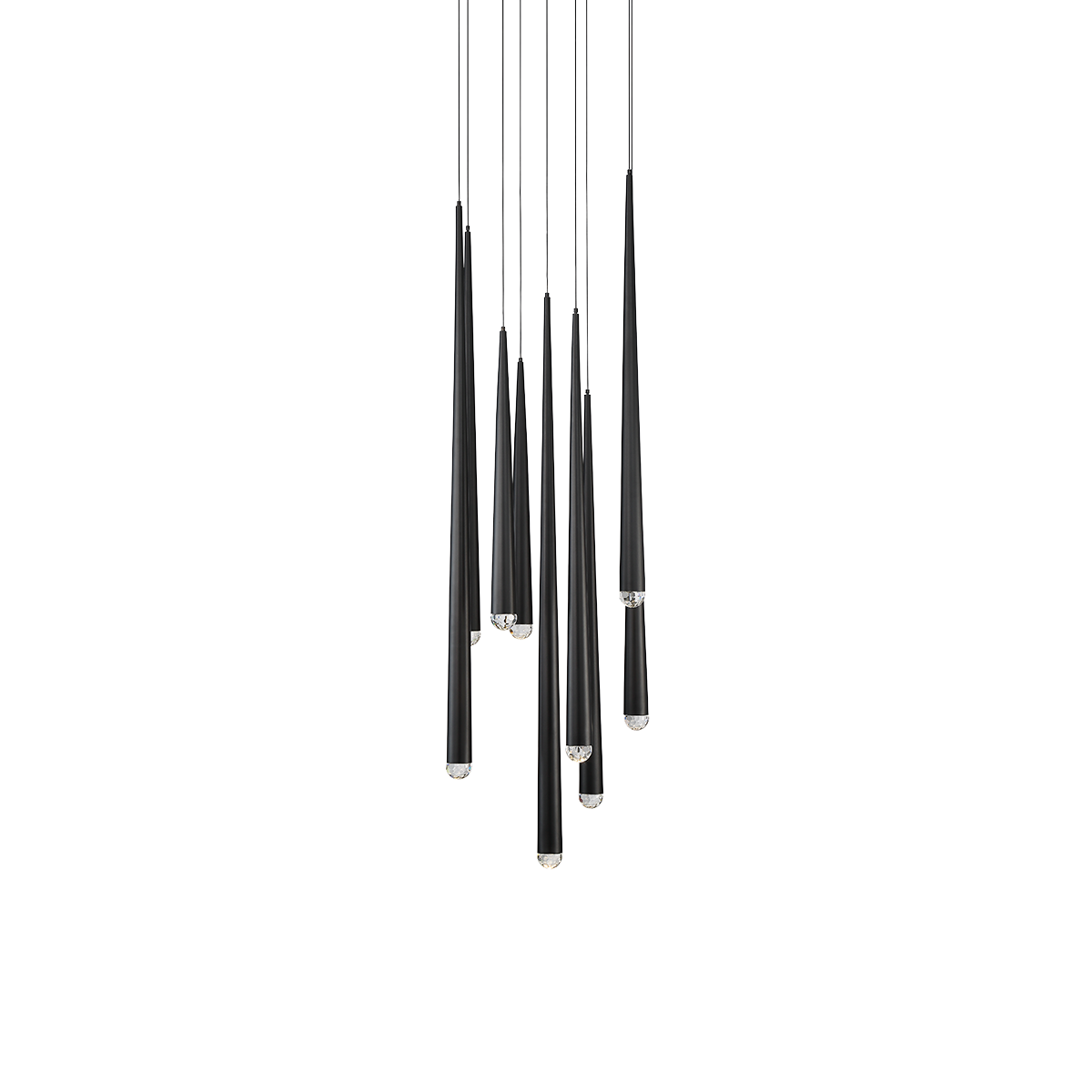 Cascade 9 Light Round Pendant - Black