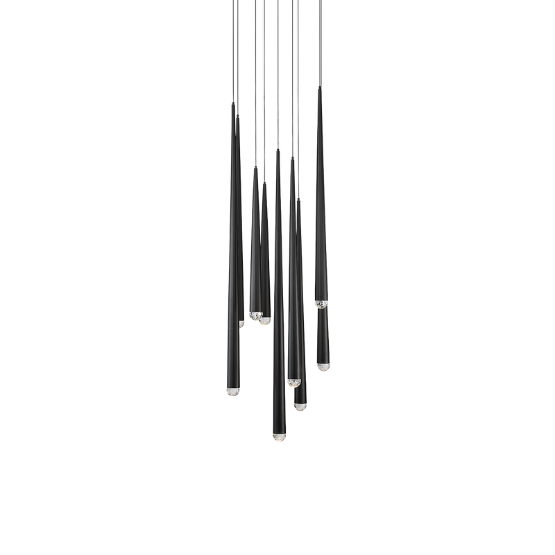 Cascade 9 Light Round Pendant - Black