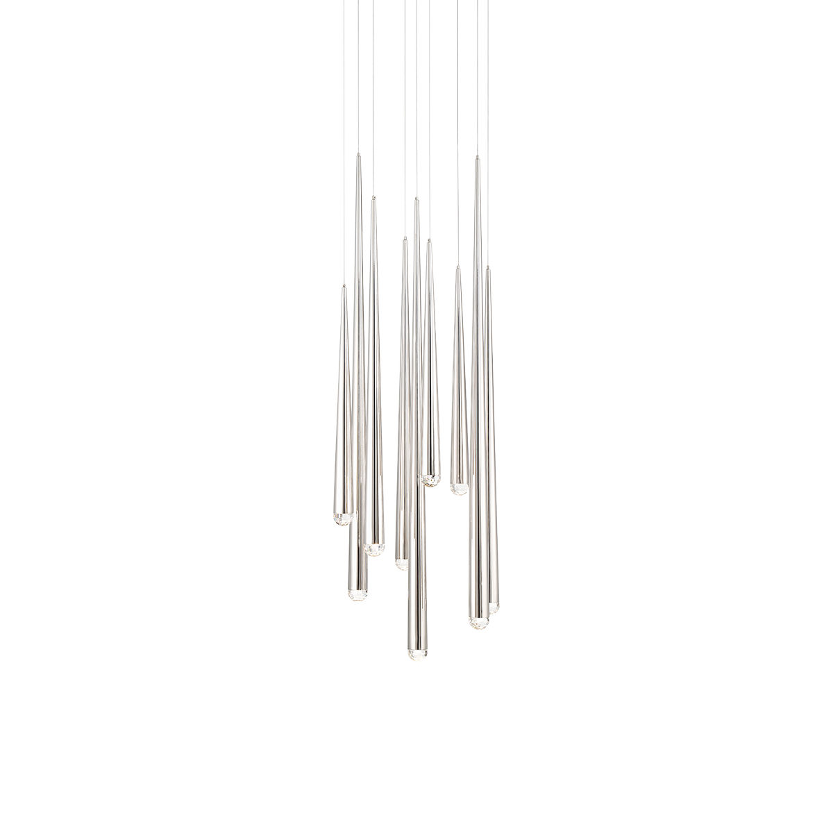 Cascade 9 Light Round Pendant - Polished Nickel