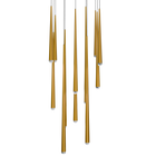 Cascade 13 Light Square Crystal - Aged Brass