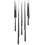 Cascade 13 Light Square Crystal - Black