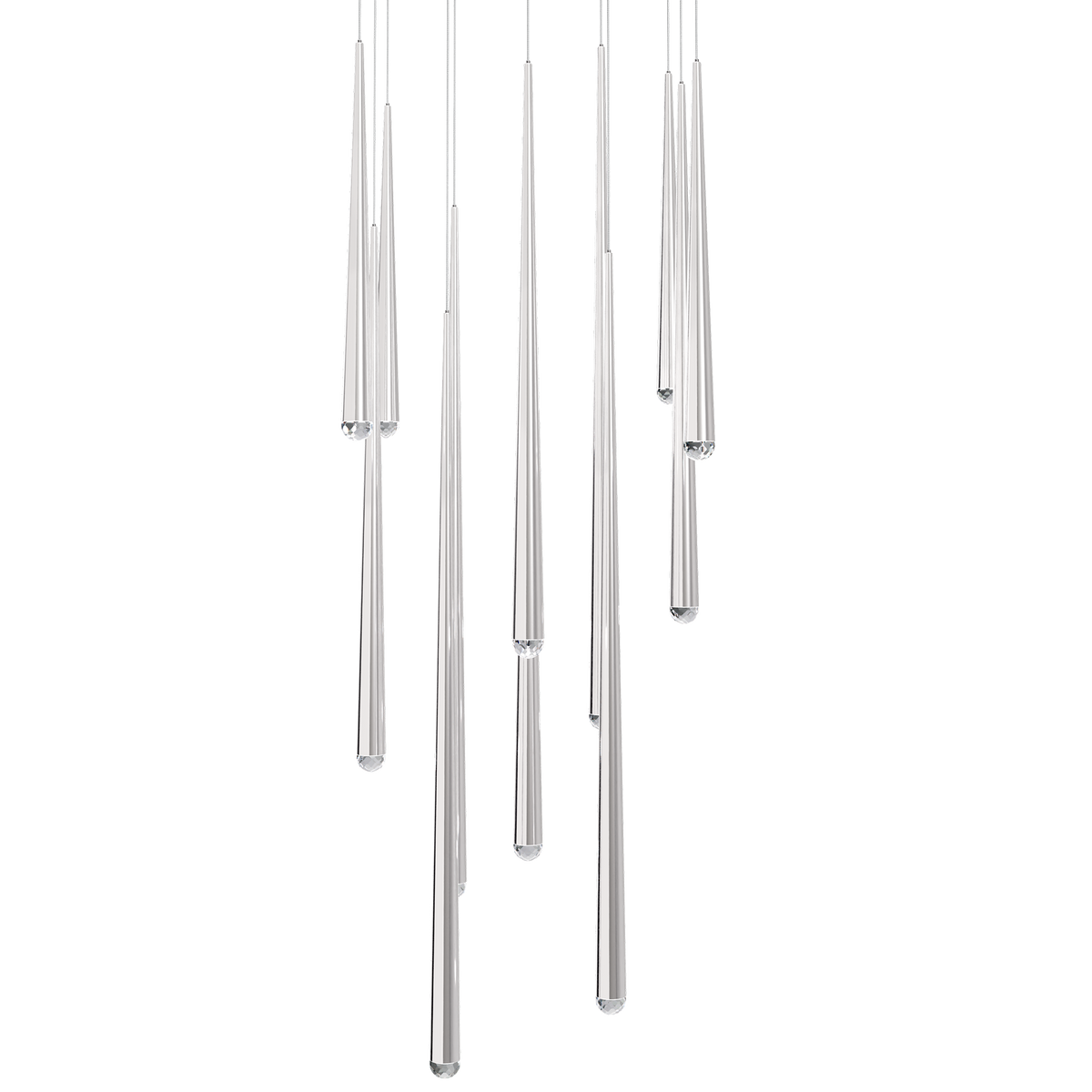 Cascade 13 Light Square Crystal - Polished Nickel