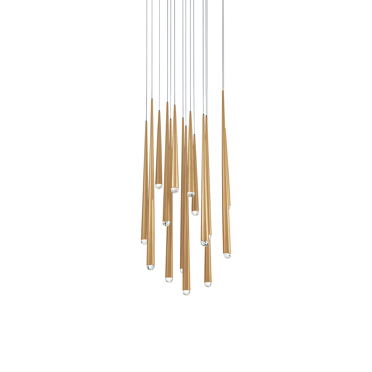 Cascade 15 Light Round Pendant - Aged Brass