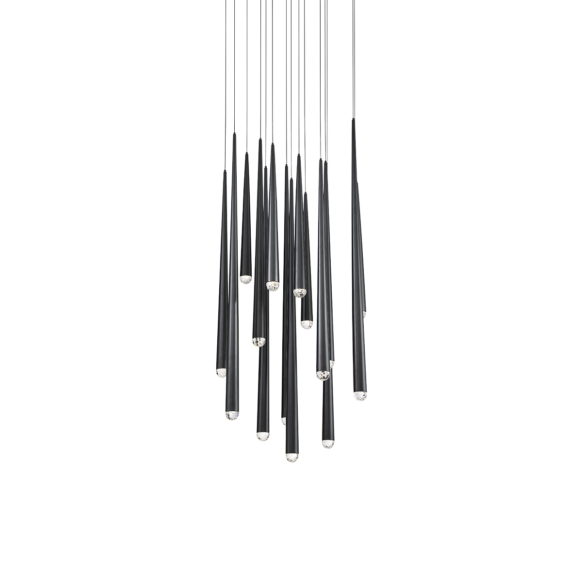 Cascade 15 Light Round Pendant - Black
