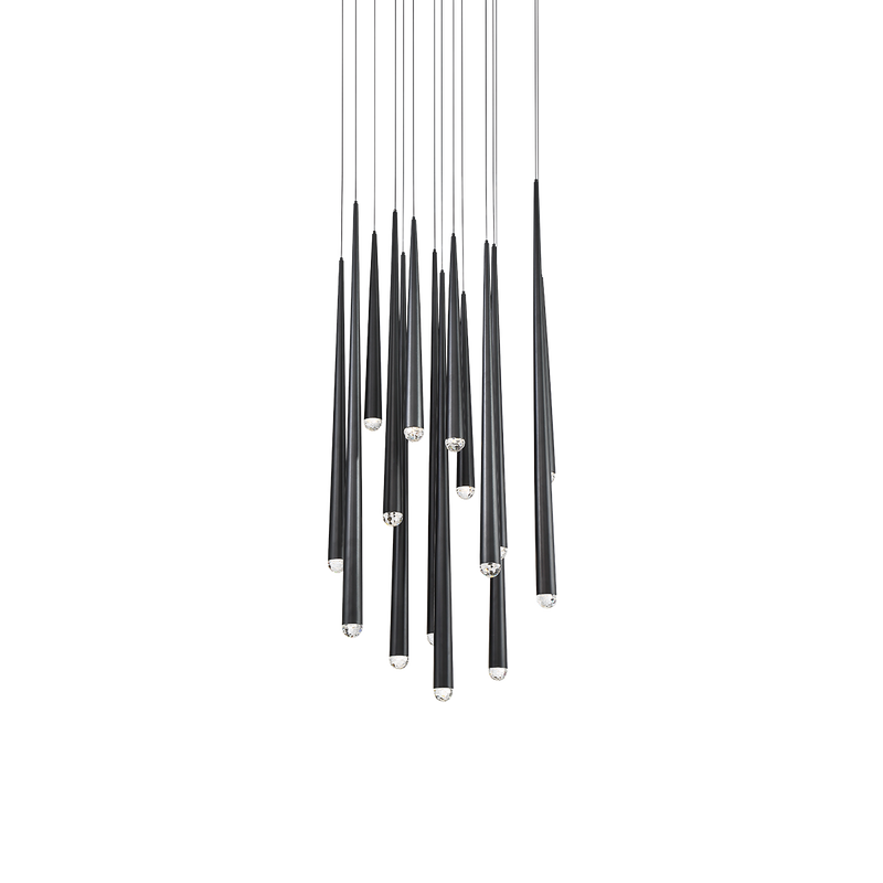 Cascade 15 Light Round Pendant - Black