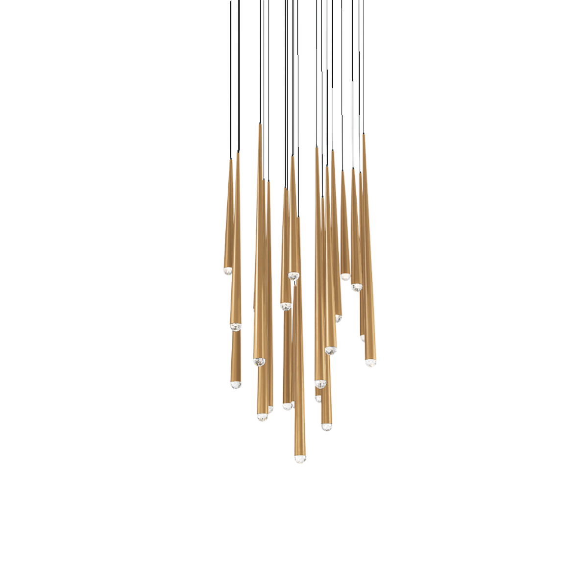 Cascade 21 Light Round Pendant - Aged Brass