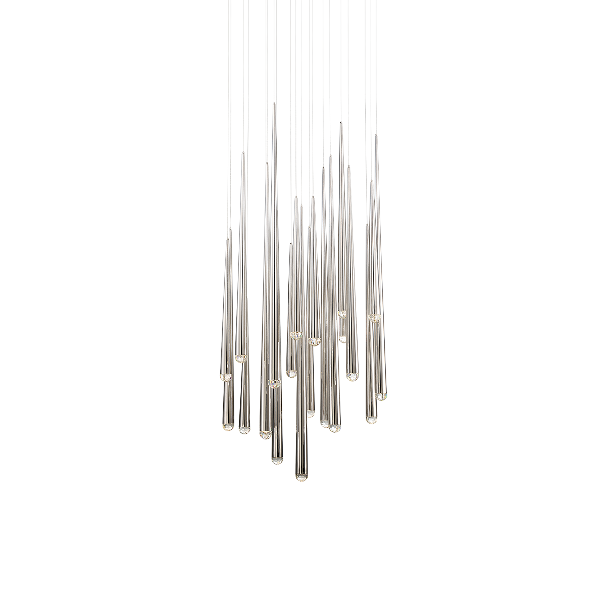 Cascade 21 Light Round Pendant - Polished Nickel
