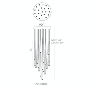 Cascade 21 Light Round Pendant - Line Drawing