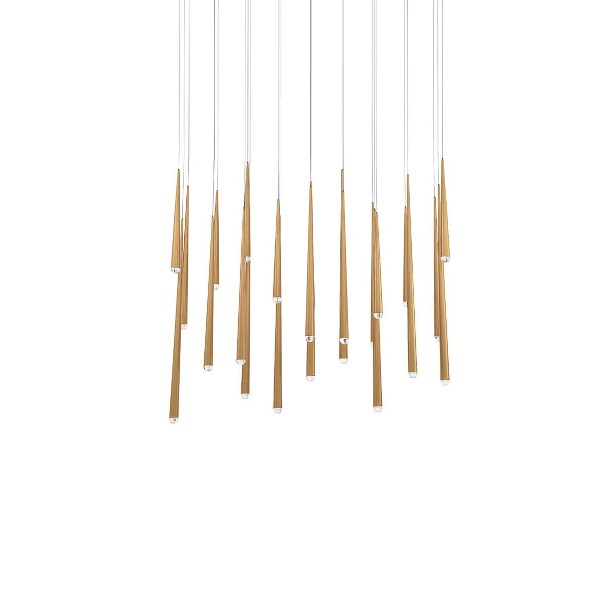 Cascade 23 Light Linear Pendant - Aged Brass