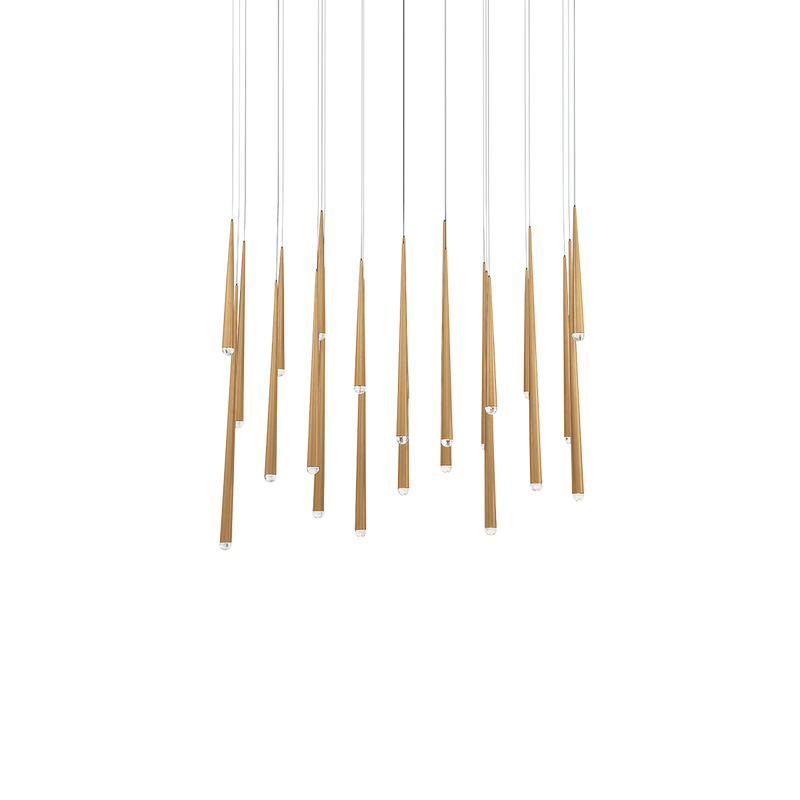 Cascade 23 Light Linear Pendant - Aged Brass