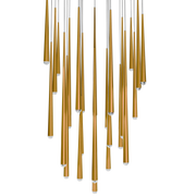 Cascade 25 Light Square Crystal - Aged Brass
