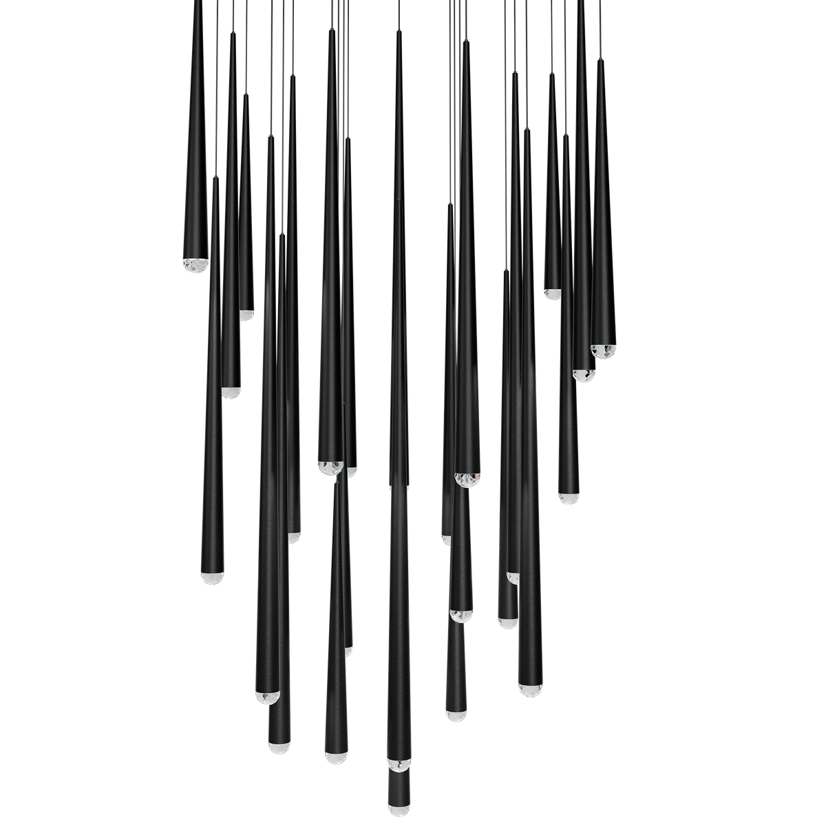 Cascade 25 Light Square Crystal - Black